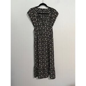 J. Crew Floral Midi Dress - Black and Pink